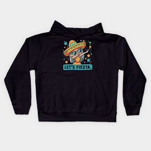 Let's Fiesta dabbing sunglasses  girls Cinco De Mayo Mexican Kids Hoodie